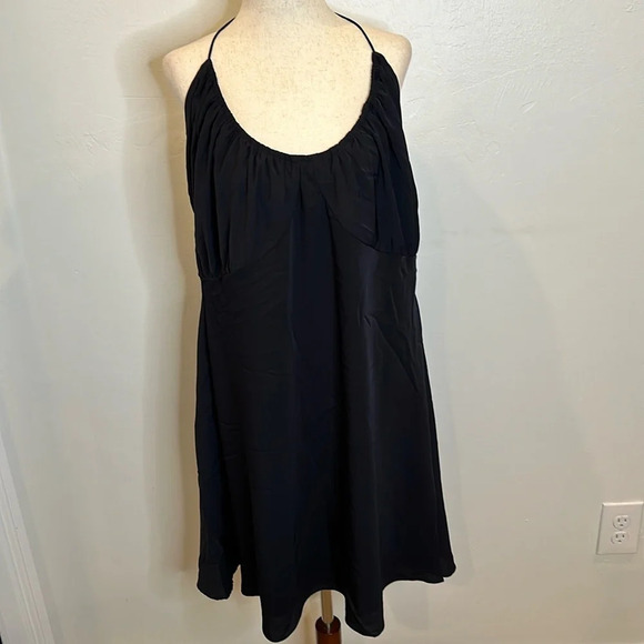 ABERCROMBIE & FITCH HALTER TIE LOW BACK BLACK DRESS NEW WITH TAGS XL - Picture 1 of 7